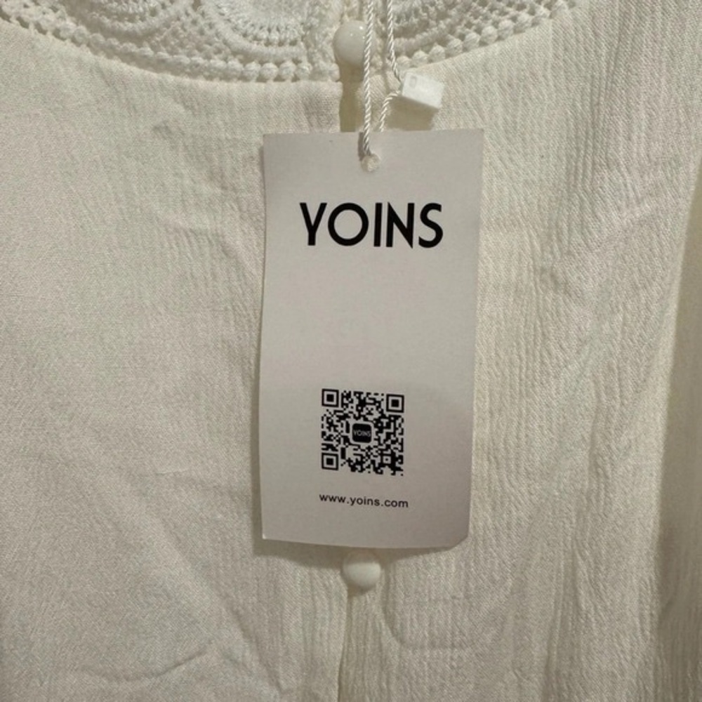 Yoins your inspiration white sun dress wedding lined zipper ruffles strappyUSXL - Picture 4 of 7